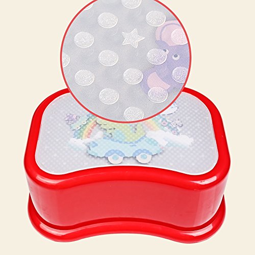 BJL Taburete Step Toddlers Baño Plástico One Step Escalera Taburete Utilidad de Dibujos Animados Small Foot Stools For Kids Orinal Training Foco Infantil Antideslizante OYO (Color : Red)