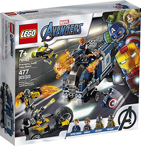 Bonbell Lego Marvel Avengers Truck Take-Down 76143 Captain America and Hawkeye Superhero Action, Cool Minifigures and Vehicles, New 2020 (477 piezas)