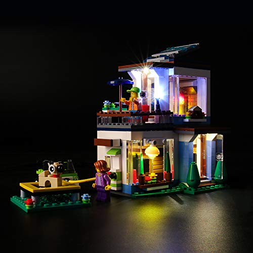 BRIKSMAX Kit de Iluminación Led para Lego Creator Casa Modular Moderna,Compatible con Ladrillos de Construcción Lego Modelo 31068, Juego de Legos no Incluido