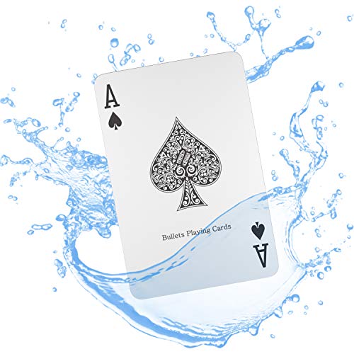 Bullets Playing Cards Cartas de juego de plastico. 2 x Baraja poker de medidas Bridge e índice Standard. Naipes Premium plastificadas ideales para Bridge, Skat, otros juegos y trucos de magia