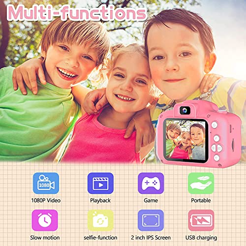 Cámara Digital para Niños, 1080P 2.0" HD Selfie Video Cámara Infantil, Juguete Regalos Ideales para Niños Niñas de 3 4 5 6 7 8 9 10 Años, Cámara Fotos Niños Regalos para Niños y niñas