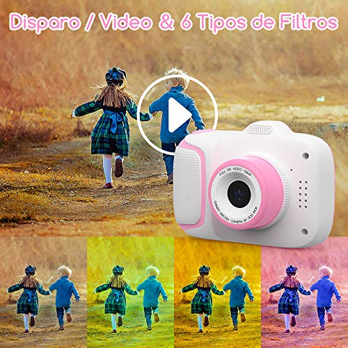 Cámara para Niños Juguete para Niños Cámara Digital para Niños 2 Inch HD Pantalla 1080P con Tarjeta de Memoria de 32GB Regalos Cámara Juguete para 3 a 12 años Niños y niñas