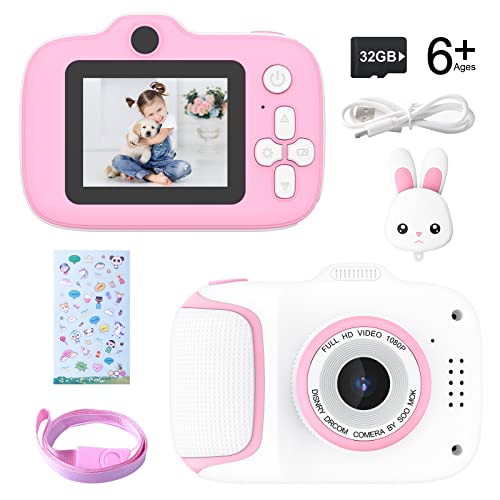 Cámara para Niños Juguete para Niños Cámara Digital para Niños 2 Inch HD Pantalla 1080P con Tarjeta de Memoria de 32GB Regalos Cámara Juguete para 3 a 12 años Niños y niñas