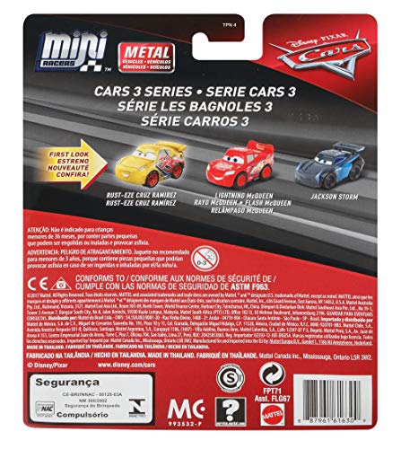 Cars - Pack de 3 Vehículos Mini Racers, Coches de Juguete (Mattel FPT71)