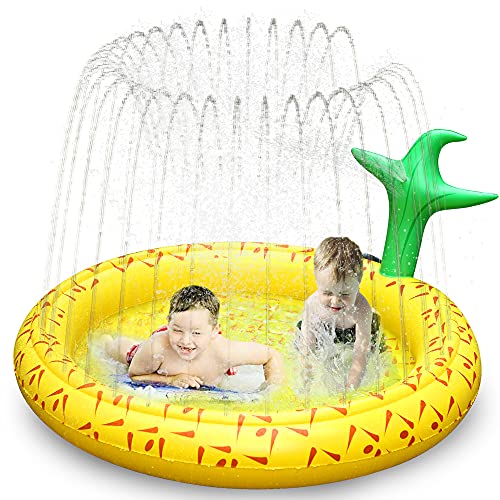 Chapoteo Almohadilla Aspersor Niño, 170CM Splash Pad Mat Hinchables Piscina Juegos de Agua para Actividades Al Aire Libre Jardín de Verano Juguetes Acuático