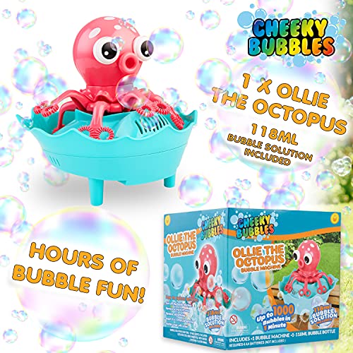 Cheeky Bubbles Maquina De Burbujas para Niños, Maquina De Burbujas Automática, Regalos Cumpleaños Niños