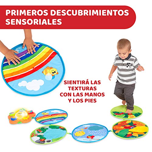 Chicco 4 Estaciones, Alfombra de Juegos Bebé, Tapete Multisensorial Electrónico y Formas con 5 Discos Blandos y Flor Central con Luz y Sonido – Juguetes Bebé 9+ Meses