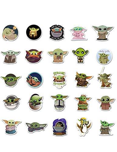 CHLD 100 pegatinas para bebé Yoda, incluye la pegatina mandaloriana con Yoda Baby (Mandaloriano)