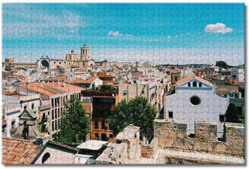 chuyue.co España Catedral Tarragona Rompecabezas para adultos Niños 1000 piezas Juego de rompecabezas de madera para regalos Decoración del hogar Recuerdos especiales de viaje