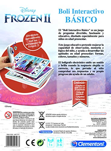 Clementoni-55327 - Boli Interactivo Frozen 2 - juego educativo con boli electrónico a partir de 3 años