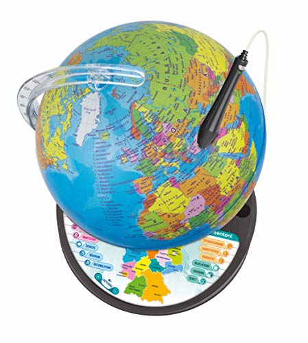 Clementoni- Galileo Science Globo terráqueo Iluminado Interactivo con Preguntas y Hechos, niños a Partir de 7 años, Juguete Educativo (59183)