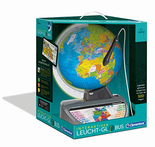 Clementoni- Galileo Science Globo terráqueo Iluminado Interactivo con Preguntas y Hechos, niños a Partir de 7 años, Juguete Educativo (59183)