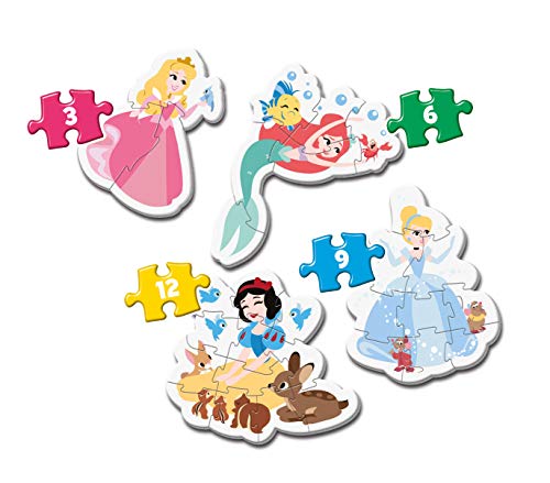 Clementoni My First puzzle-princess-3 – Blanco – 12 unidades, Multicolor, 20813  , color/modelo surtido