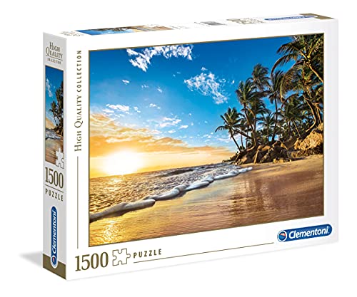 Clementoni Pingüinos De Madagascar Puzzle 1500 Piezas Tropical Sunrise (31681), Multicolor