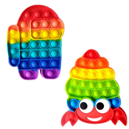 ClickAndBuy Pack AmongUs y Cangrejo Juguete sensorial antiestrés, burbujas para explotar, push pop, popit, autismo, necesidades especiales, antiansiedad, juguetes antiestres, para niños y adultos