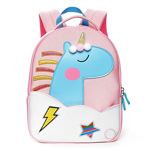 Cocomilo - Mochila para niños pequeños con diseño de animales en 3D, Poni rosa, 30*14*24cm, Mochilas