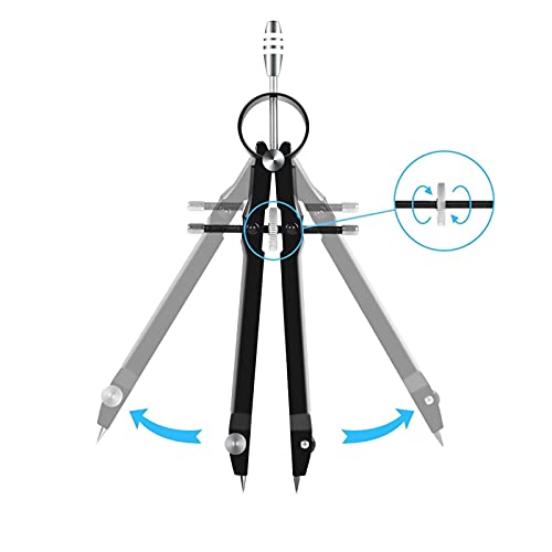 Compas de Dibujo 1pcs Profesional brújula Geometría Conjunto con el Bloqueo de Matemáticas y precisión Brújula de Metal y Duradero for Precis sólidas y Planas Brújula Geométrica (Color : B)