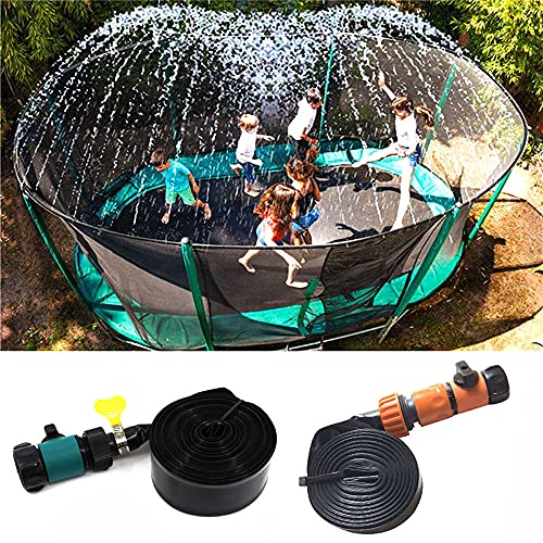 conpoir Aspersor de trampolín para Exteriores, rociador de Agua para trampolín, Manguera de Agua de 32,8 pies con Interruptor para diversión de Verano, Juego de Agua al Aire Libre