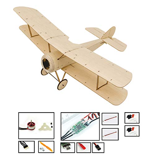 conpoir DWH K06 Sopwith Pup RC Avión Balsa Madera Avión 378mm Envergadura Juguetes de Vuelo al Aire Libre para niños Niños DIY Modelo de ensamblaje Versión Kit