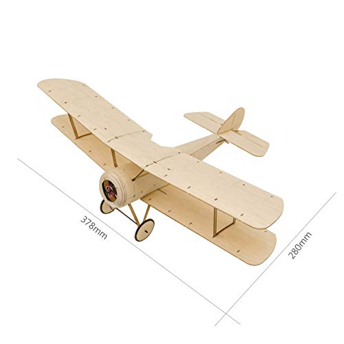 conpoir DWH K06 Sopwith Pup RC Avión Balsa Madera Avión 378mm Envergadura Juguetes de Vuelo al Aire Libre para niños Niños DIY Modelo de ensamblaje Versión Kit