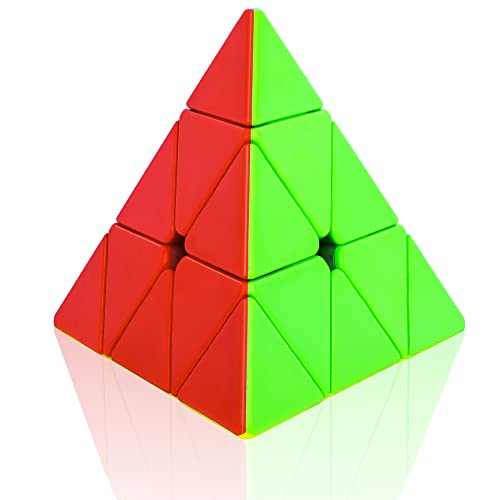 Cooja Pyraminx Cubo Magico de Velocidad, Speed Cube Smooth Magic Cube Puzzle Piraminx Durable Regalo de Juguetes para Niños Niñas