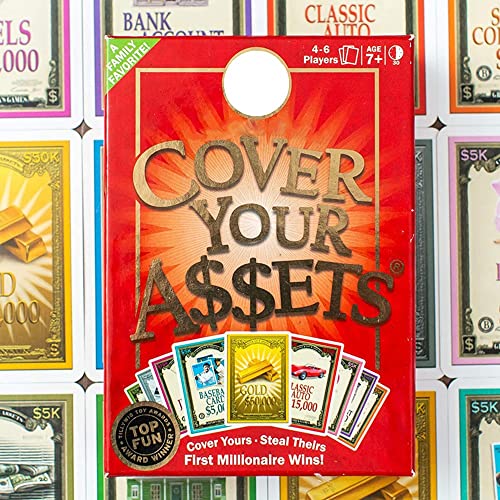 Cover Your Assets Cubra Sus Activos Juego de Cartas Divertido Juego de Colección Fiestas para Toda la Familia para 4-6 Jugadores de 7 Años o más Niños Adolescentes y Adultos