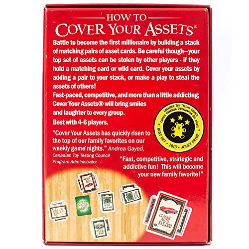 Cover Your Assets Cubra Sus Activos Juego de Cartas Divertido Juego de Colección Fiestas para Toda la Familia para 4-6 Jugadores de 7 Años o más Niños Adolescentes y Adultos