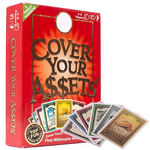 Cover Your Assets Cubra Sus Activos Juego de Cartas Divertido Juego de Colección Fiestas para Toda la Familia para 4-6 Jugadores de 7 Años o más Niños Adolescentes y Adultos