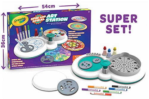 CRAYOLA Súper Set Gira y CREA, para Crear mándalas y torbellinos de Color, Ideal para Juego y Regalo, a Partir de 6 años, Multicolor (74-7324-E-000)