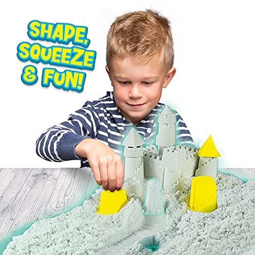 CRAZE Spielsand Kinetischer Leuchtsand Magic Sand Castle Box Glow in The Dark 700G 29787-Arena de Juegos Luminosa amasable para Interiores, Colores Variados (29787)