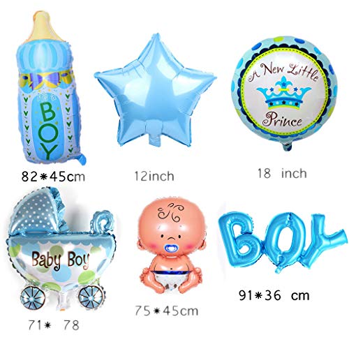 Crazy-M 7 Piezas de Helio Globo bebé lámina Globo bebé Ducha decoración, Babyshower Es un niño Fiesta de bebé Ducha y decoración (niño)