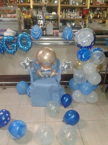 Crazy-M 7 Piezas de Helio Globo bebé lámina Globo bebé Ducha decoración, Babyshower Es un niño Fiesta de bebé Ducha y decoración (niño)