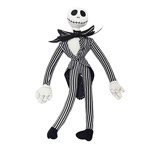 Cute Skeleton Plush Doll Divertido juguete de felpa Jack Plush Doll Pesadilla antes de Navidad Muñeco Jack Skellington Peluches de peluche para niños Niños Pumpkin King Cumpleaños Muñeca Regalos