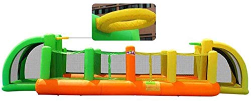 DBOATB Castillo y tobogán Inflable, s Toboganes para niños Pequeños Campos de fútbol al Aire Libre Trampolines para niños Parques de Juegos Cuadrados para niños Colores 800 * 335 * 180cm