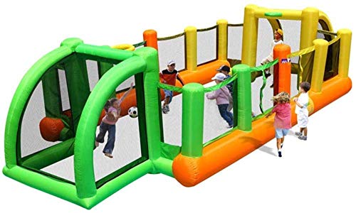 DBOATB Castillo y tobogán Inflable, s Toboganes para niños Pequeños Campos de fútbol al Aire Libre Trampolines para niños Parques de Juegos Cuadrados para niños Colores 800 * 335 * 180cm