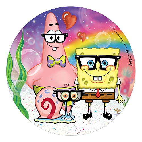 Dekora- Decoracion Tartas de Cumpleaños Infantiles en Disco de Oblea de Bob Esponja-20 cm, Multicolor (160160)