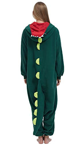 DELEY Disfraz Animal Adulto Enterizo de Pijamas Dinosaurio Disfraz Homewear Halloween Carnaval Ropa de Dormir con Capucha