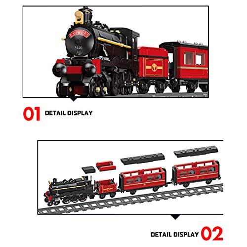 Dellia Juego de construcción de tren de 789 piezas TH10 de tecnología flotante de vapor para ciudad y tren con rieles, compatible con Lego