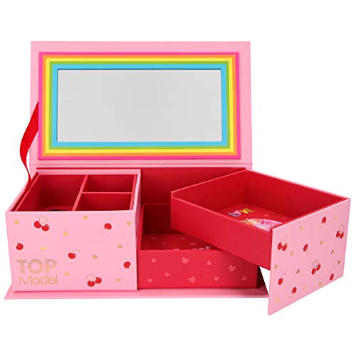 Depesche Joyero con espejo TOPModel Cherry Bomb, rosa, 20,3 x 11,8 x 7,3 cm aprox.