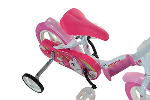 Dino Bikes 108L-UN Unicornio 10", Blanco y Rosa