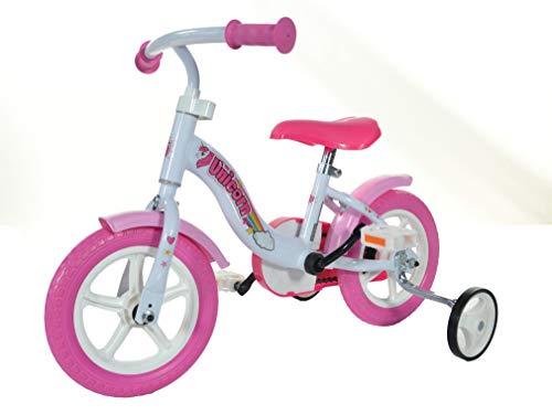 Dino Bikes 108L-UN Unicornio 10", Blanco y Rosa