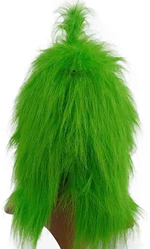 Disfraz de máscara de Grinch con piel peluda verde para Navidad Cosplay Party Latex Props (máscara1)