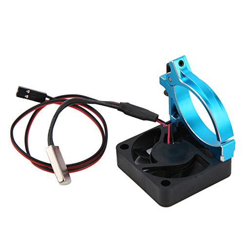 Disipador de Calor del Motor del Coche RC, 1 Juego de Accesorios RC Que Ventilador de refrigeración con Sensor térmico Apto para Coche RC 1/8 1/10(Azul)