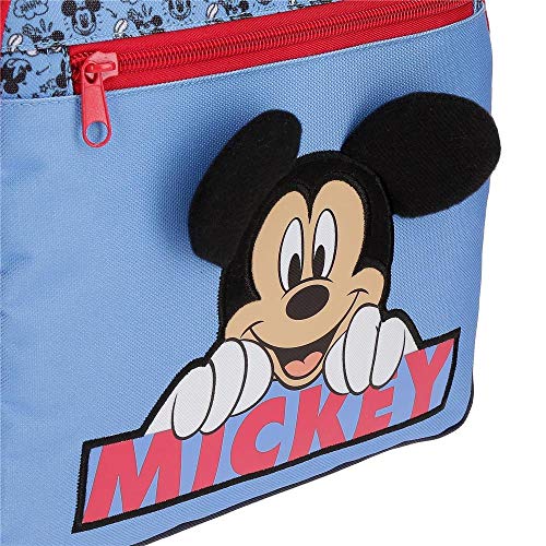 Disney Mickey Moods Neceser Adaptable con Bandolera Rojo 23x20x9 cms Poliéster