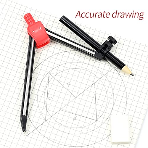 Dispositivos de medida Compass Professional Portable Precisión Protractor Dibujo Triángulo Eraser Compasses Set Math Eraser Ruler for estudiantes Suministros Escolares Compases ( Color : A )