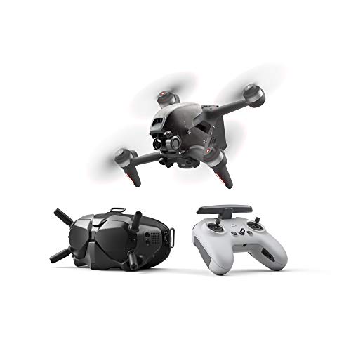 DJI FPV Combo - Drone, Quadcopter, OcuSync 3.0 HD Transmisión, 4K Vídeo, Experiencia de Vuelo Inmersiva, Súper Gran Angular de 150°, Freno de Emergencia y Vuelo Estacionario