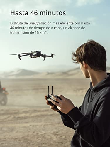 DJI Mavic 3 Fly More Combo - Dron cámara con cámara Hasselblad CMOS 4/3, vídeo 5.1K, detección de obstáculos omnidireccional, 46 min de vuelo, transm. máx. de vídeo de 15 km