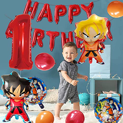 Dragon Ball Cumpleaños Decoracion Juego Globos,BKJJ Dragon Ball Juego Tema de Cumpleaños Suministros de Fiestas Fiesta de Tema de Juegos Incluye Globos de Látex