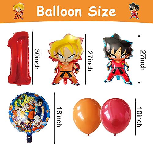 Dragon Ball Cumpleaños Decoracion Juego Globos,BKJJ Dragon Ball Juego Tema de Cumpleaños Suministros de Fiestas Fiesta de Tema de Juegos Incluye Globos de Látex