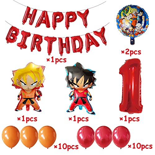 Dragon Ball Cumpleaños Decoracion Juego Globos,BKJJ Dragon Ball Juego Tema de Cumpleaños Suministros de Fiestas Fiesta de Tema de Juegos Incluye Globos de Látex